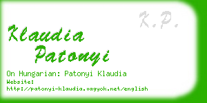 klaudia patonyi business card
